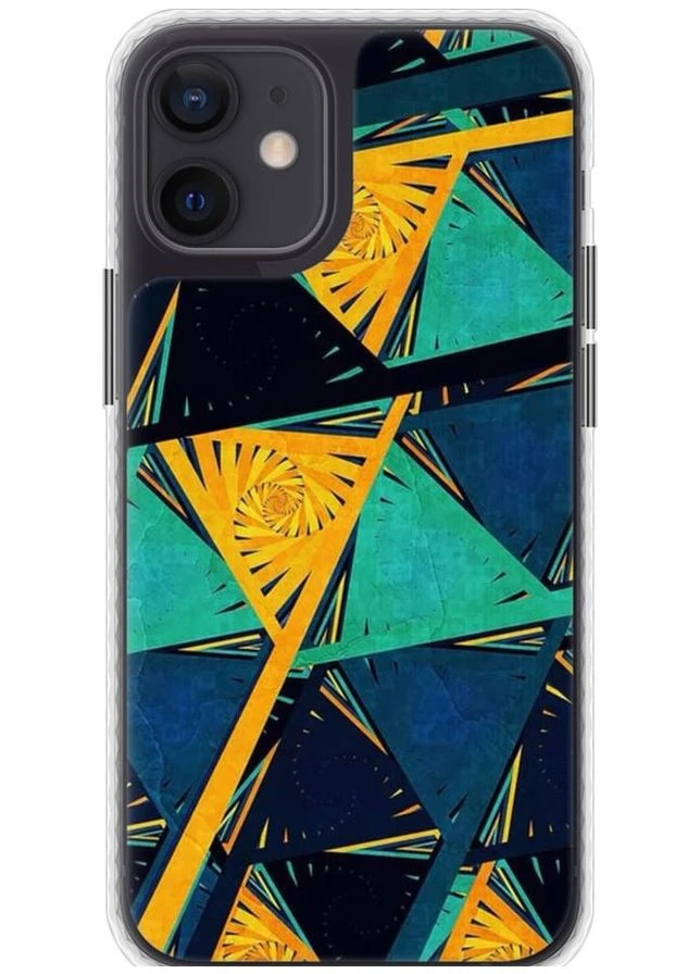 Чехол Bumper чехол 'Арт, абстракция, желтый, синий' для Endorphone Apple iPhone 12 Mini (276320892)