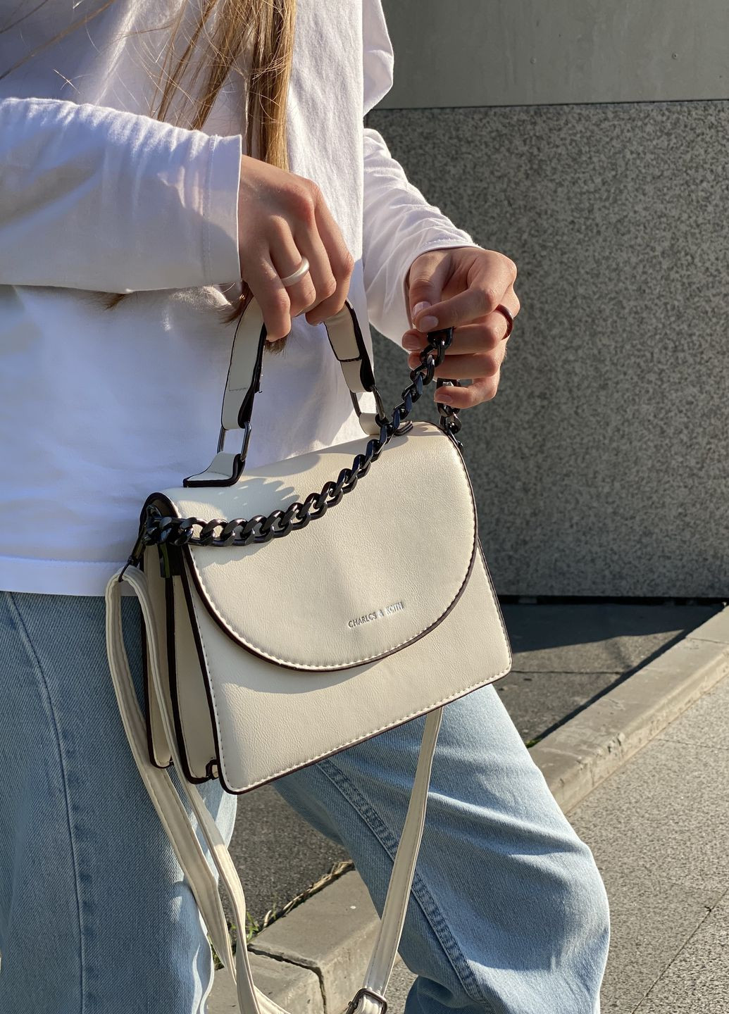 Женская сумка кросс-боди белая молочная No Brand (270829160)