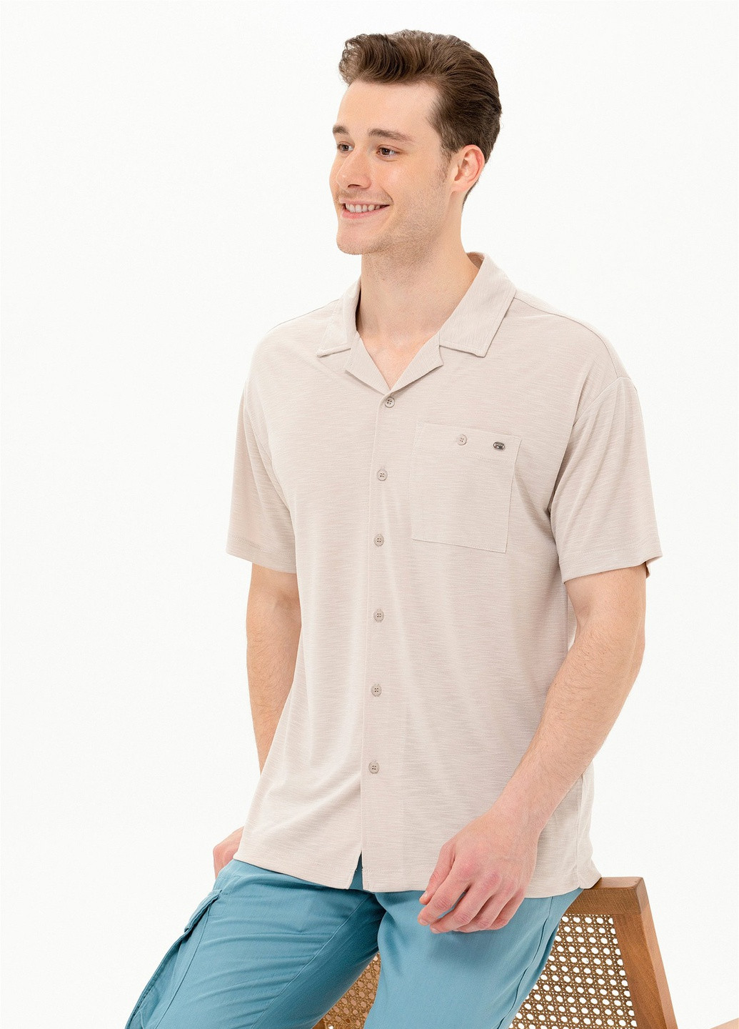 Сіра футболка поло чоловіче U.S. Polo Assn.