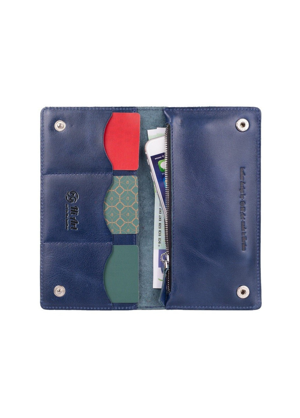 Кожаный бумажник WP-05 Crystal Blue Синий Hi Art (268371704)
