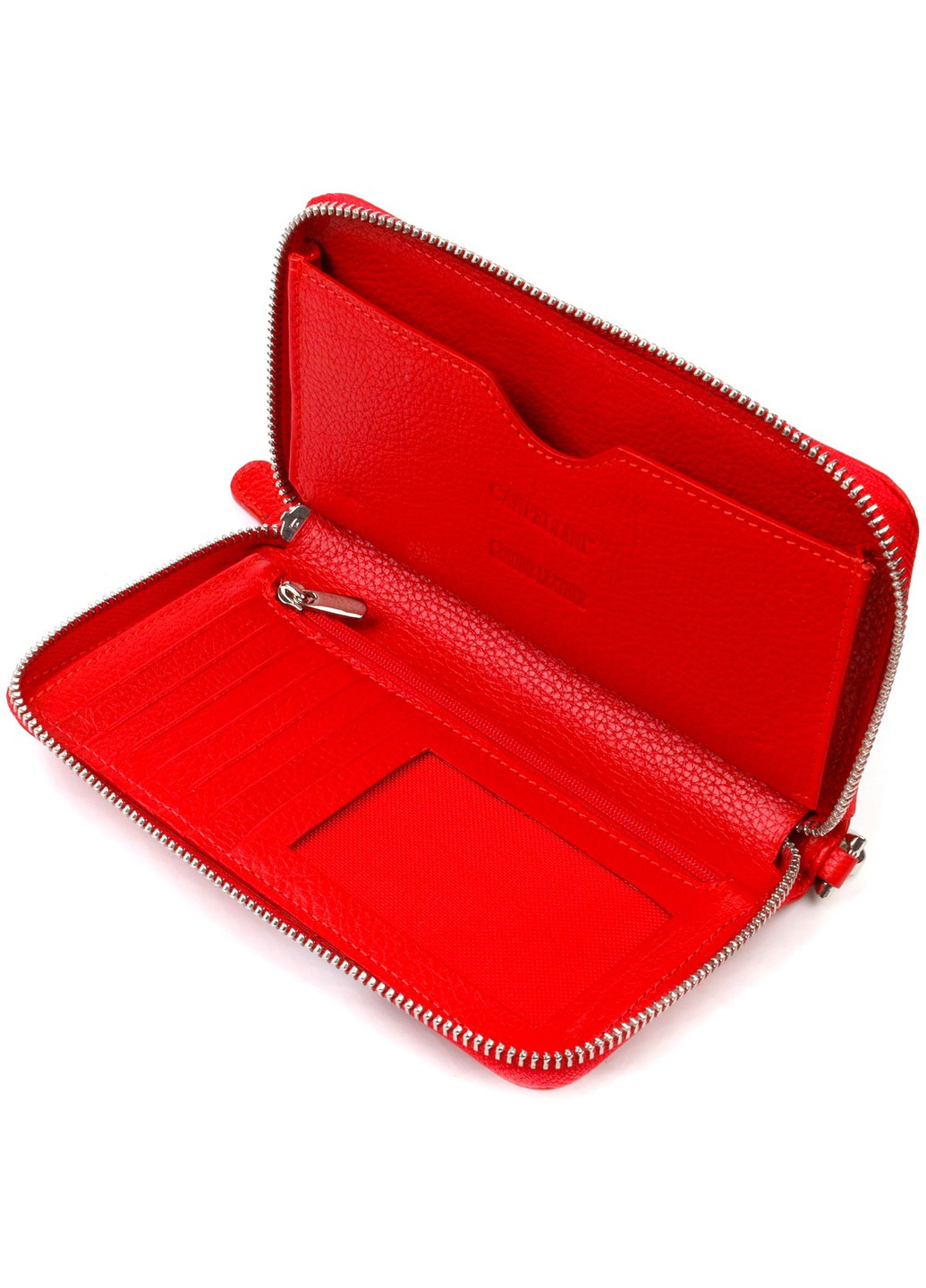 Яркий кошелек-клатч для женщин из натуральной кожи 21619 Красный Canpellini (259874010)