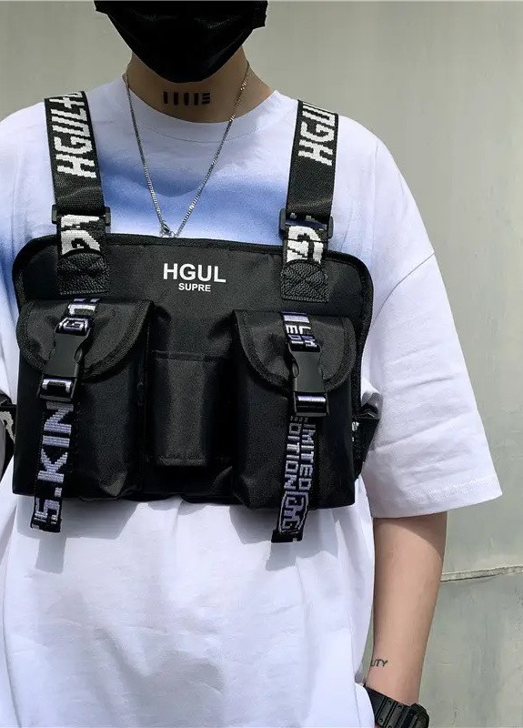 Нагрудна сумка HGUL SUPRE 6601 чорна No Brand (258566011)