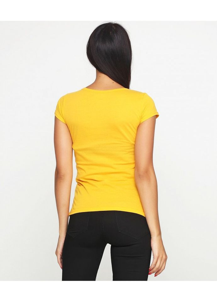 Желтая женская футболка ж354-17-н желтая с коротким рукавом Malta