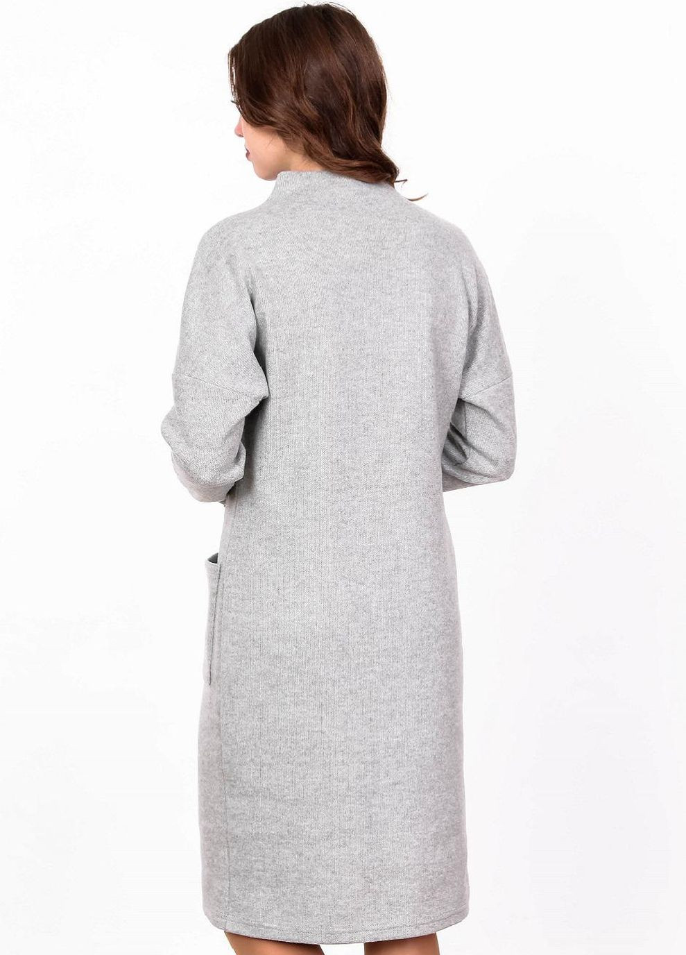 Сіра кежуал сукня тепла жіноча 114 однотонний ангора в'язка сіра Актуаль