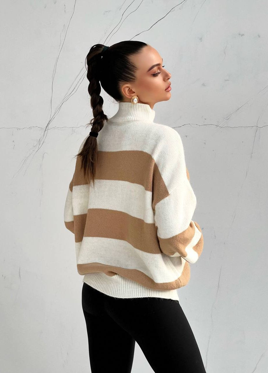 Коричневий жіночий светр в'язка No Brand