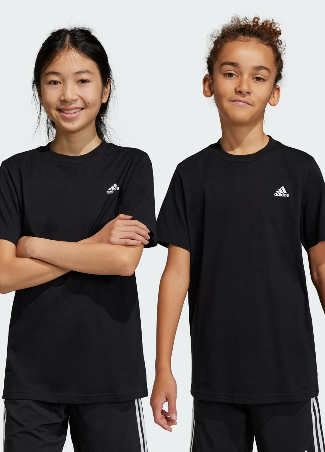 Черная демисезонная футболка essentials small logo cotton adidas
