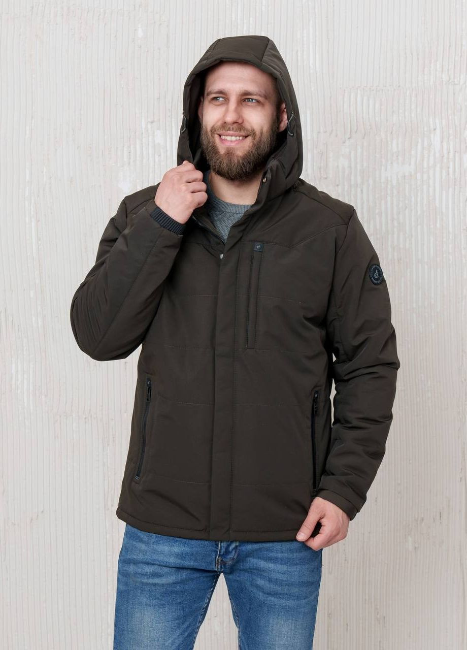 Оливкова (хакі) демісезонна чоловіча весняна куртка великого розміру SK
