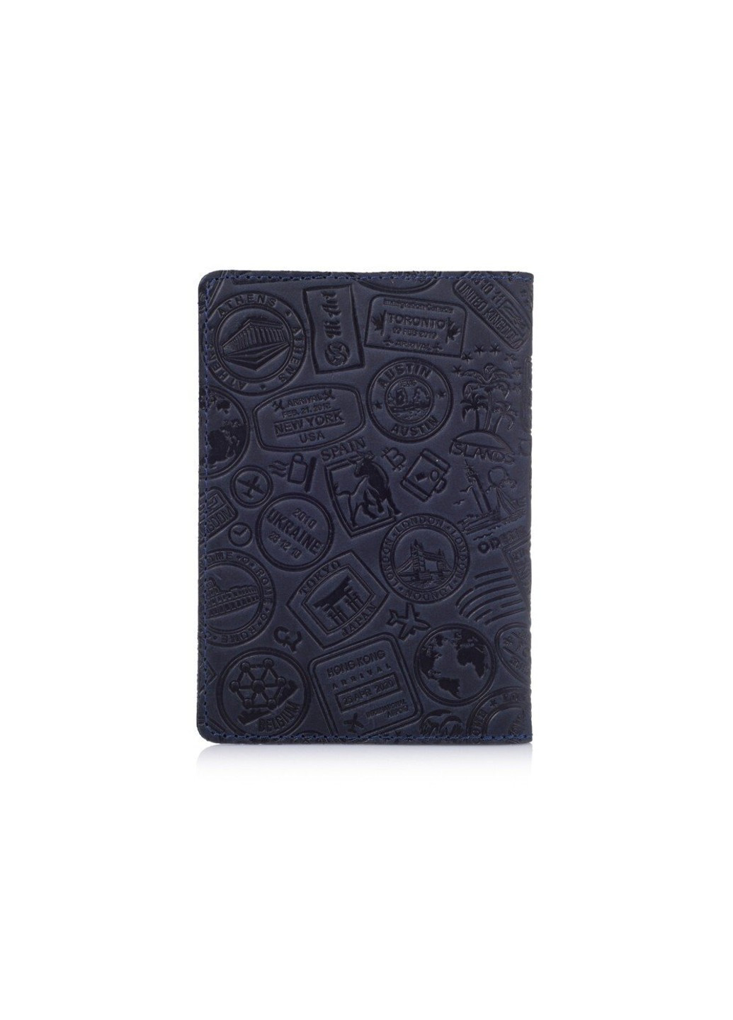 Кожаная синяя обложка на паспорт HiArt PC-01 Let's Go Travel Синий Hi Art (268371444)