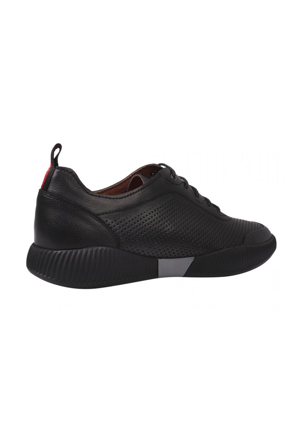 Чорні кросівки чоловічі з натуральної шкіри, на низькому ходу, на шнурівці, колір чорний, Anemone 169-21LTCP