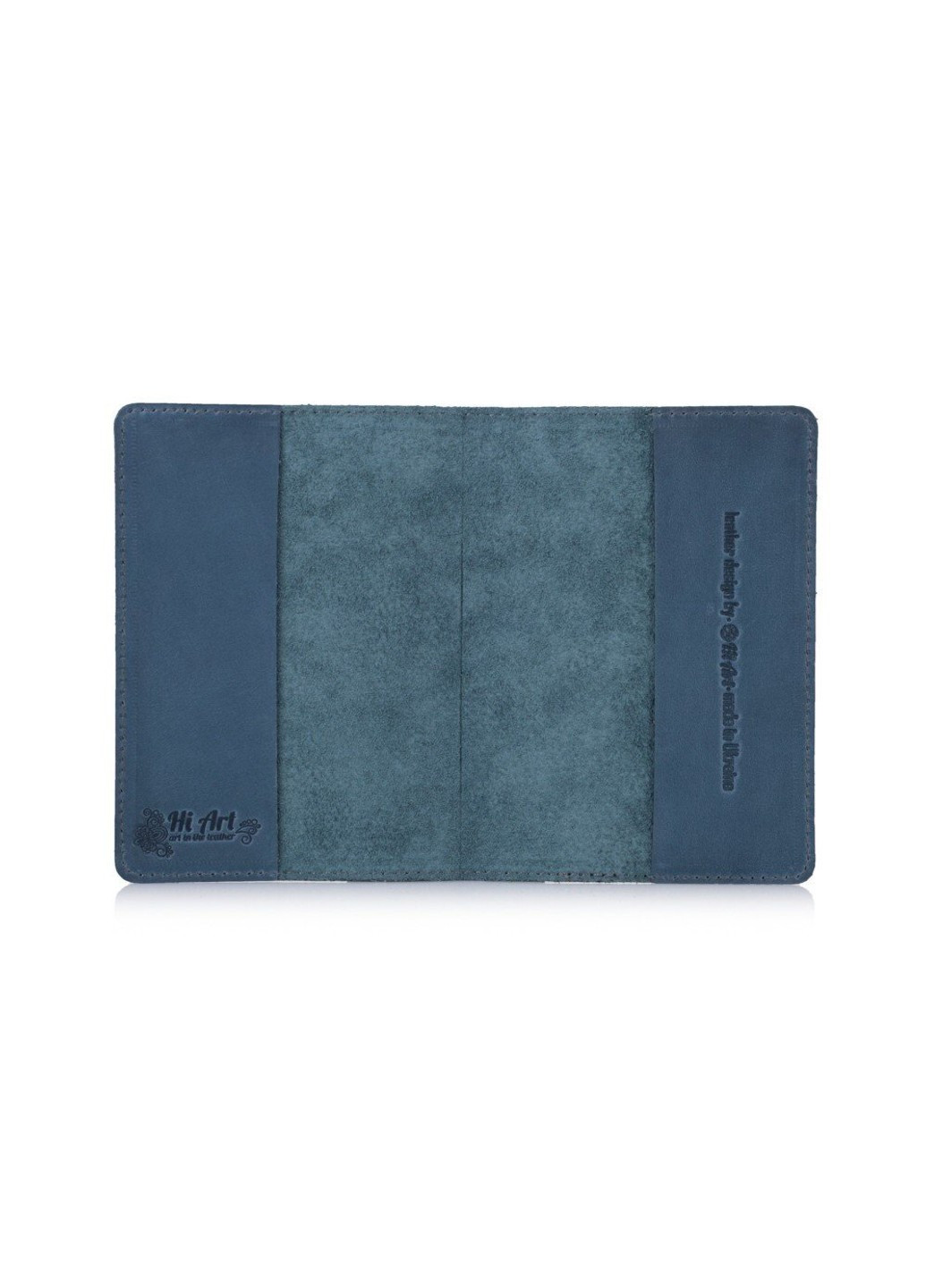 Шкіряна обкладинка на паспорт HiArt PC-01 Mehendi Art синя Синій Hi Art (268371735)