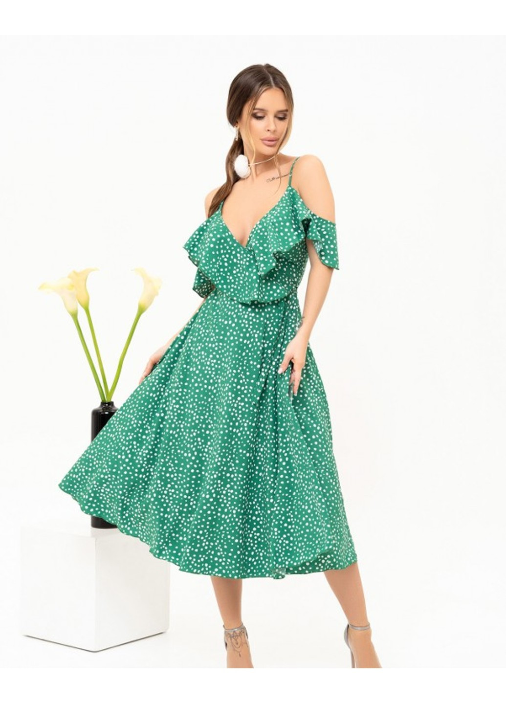 Зеленое повседневный платья 13904 зеленый ISSA PLUS