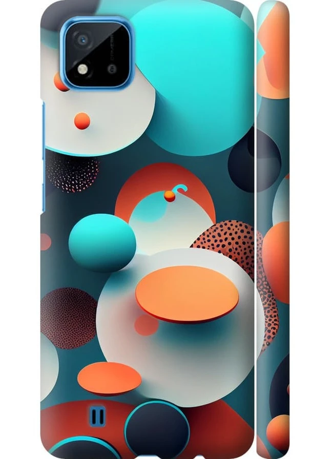 3D пластиковый матовый чехол 'Горошек абстракция' для Endorphone Realme C11 2021 (258174716)