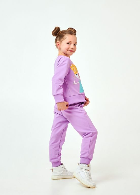 Лиловый детский костюм (свитшот+брюки) | 95% хлопок | демисезон | 92, 98, 104, 110, 116 | удобный и комфортный лиловый Smil