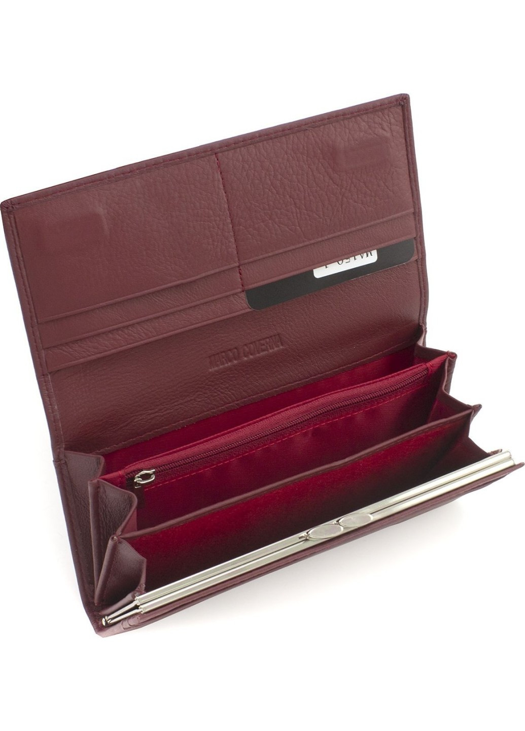 Жіночий гаманець із натуральної шкіри з фіксацією на клапан із магнітами 18,5х9 MA150-1-Wine-red(17978) пудра Marco Coverna (259752510)