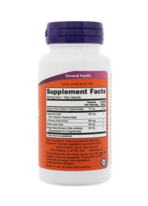 Hyaluronic Acid 50 mg 60 Veg Caps Now Foods (275533869)