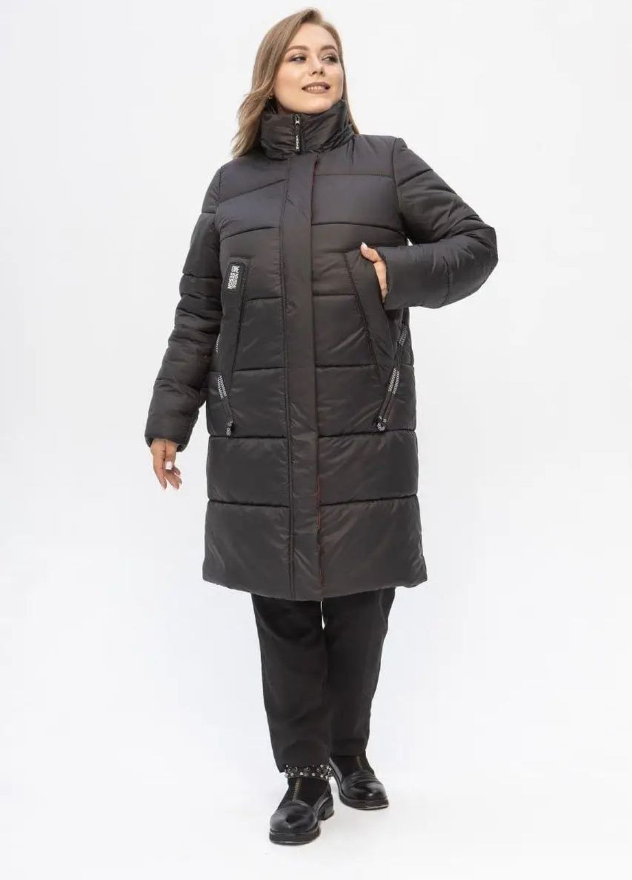 Черно-белая зимняя женская зимняя куртка большого размера SK