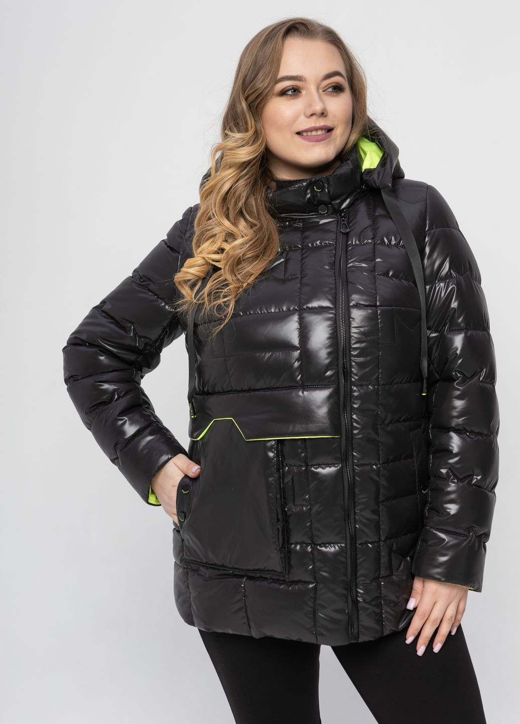 Чорна демісезонна демісезонна жіноча куртка великого розміру куртка-піджак SK