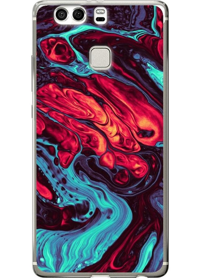 Силиконовый чехол 'Синяя красная абстакция' для Endorphone Huawei P9 Plus (276395652)