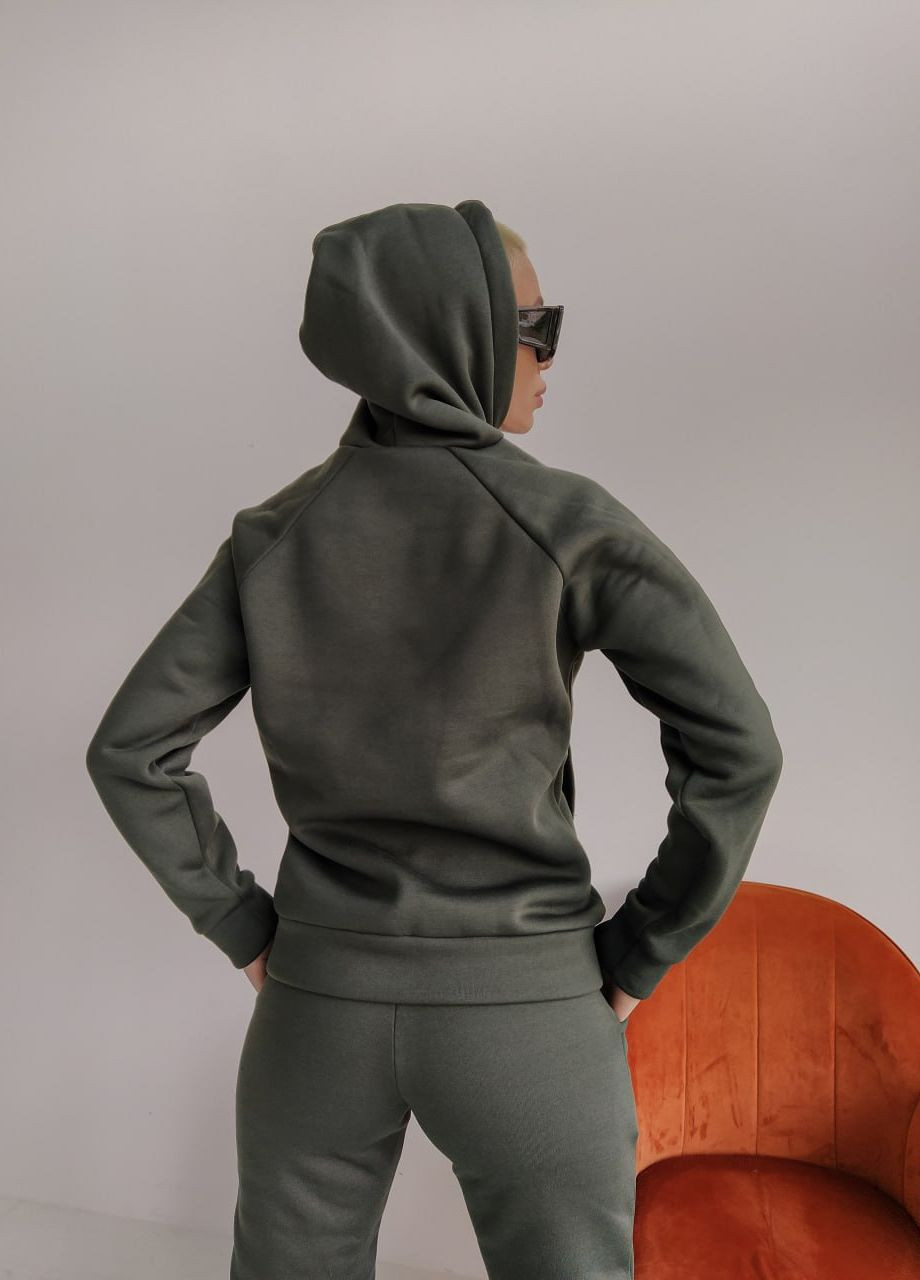 Женский теплый спортивный костюм Alex цвет темно-зеленый р.2XL 441299 New Trend (263133870)