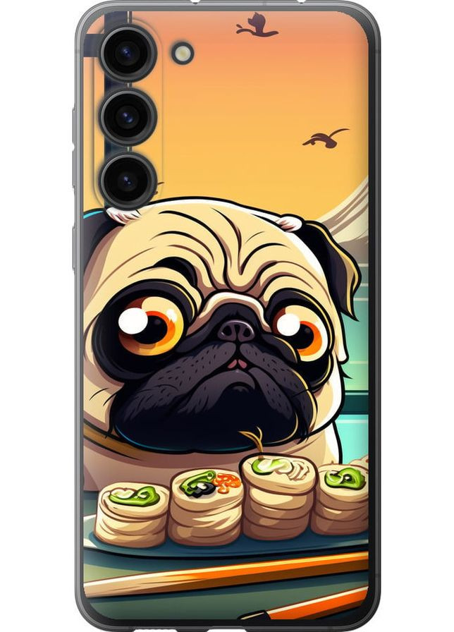 Силиконовый чехол 'Мопс и суши' для Endorphone Samsung Galaxy S23 Plus (276313515)