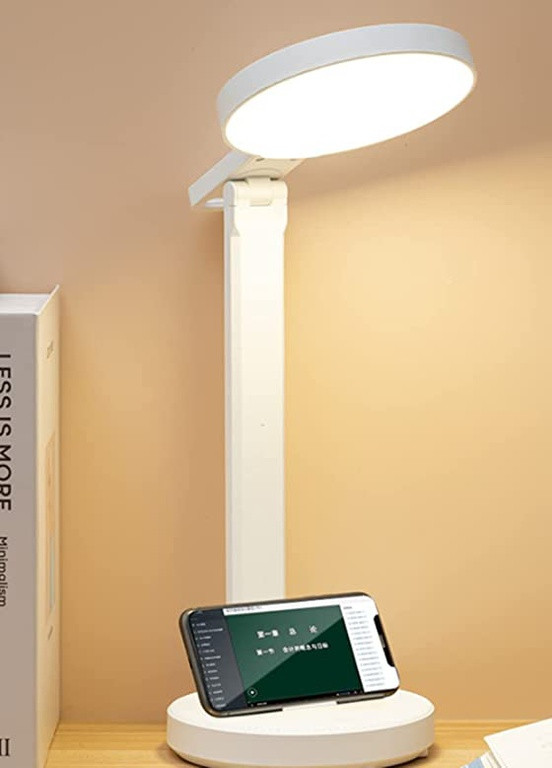 Настольная светодиодная лампа 1278 (встроенный аккумулятор, 1200mAh, 3 режима яркости, USB, 5Вт) - Белый Forus (257061186)