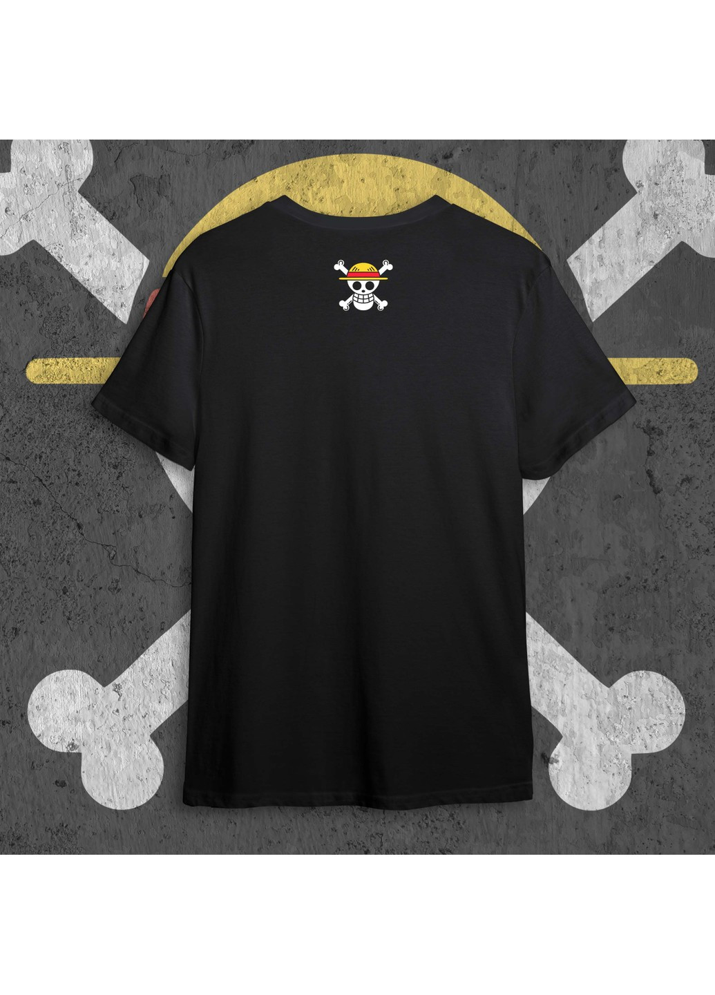 Черная футболка c принтом ван пис - luffy black No Brand