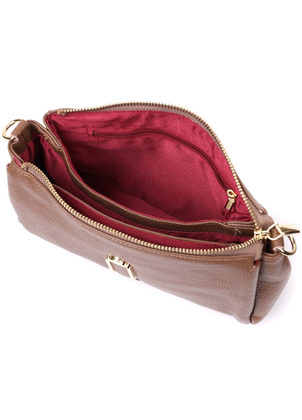 Женская стильная сумка через плече из натуральной кожи 22288 Бежевая Vintage (276461753)