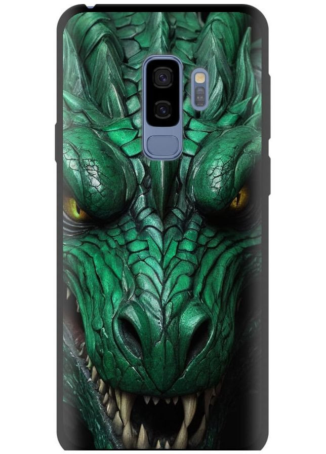 TPU черный чехол 'Зелёный дракон v2' для Endorphone Samsung Galaxy S9 Plus (275649383)