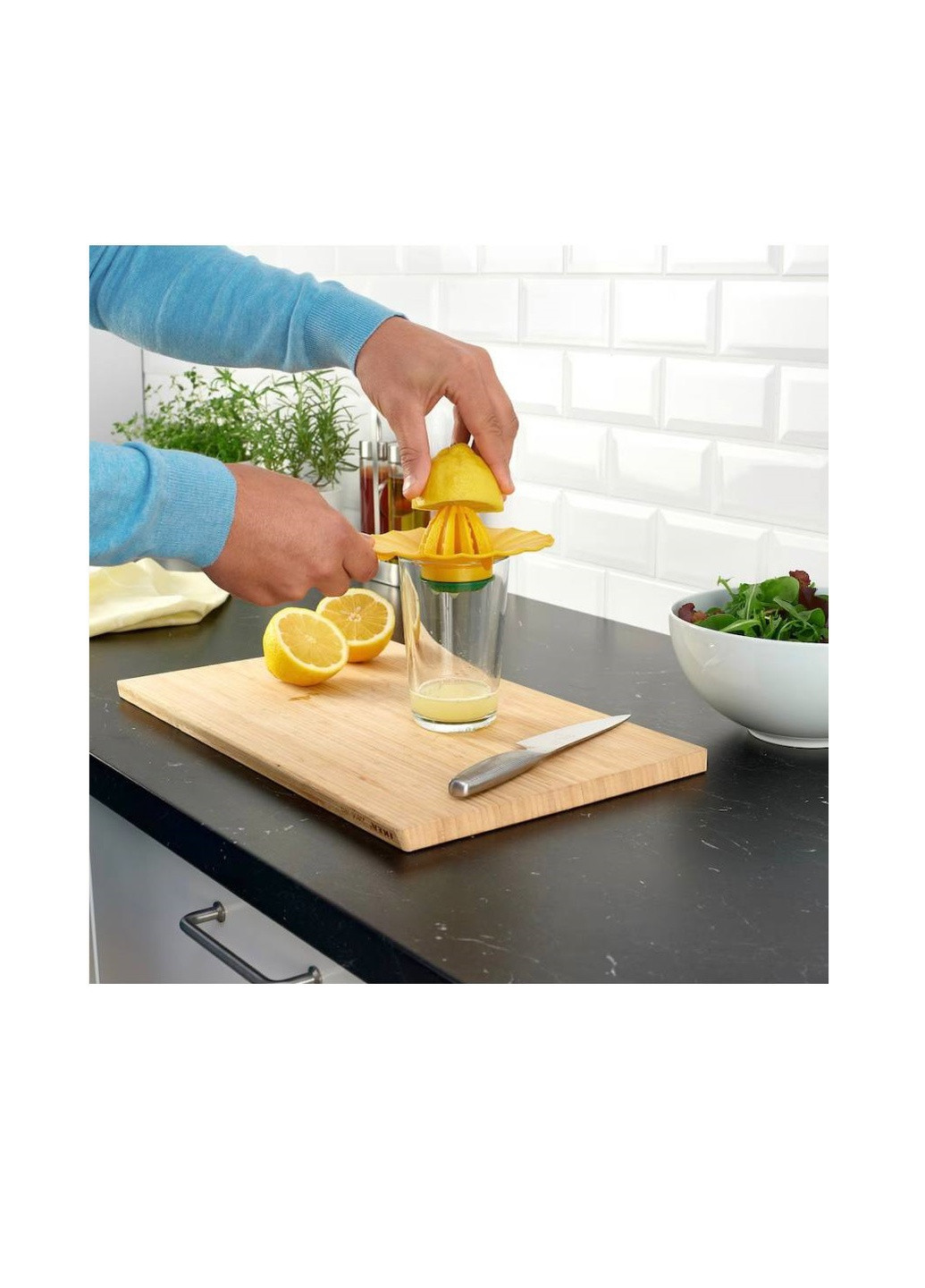 Соковыжималка для лимона, ярко-желтая/зеленая, 15 см IKEA uppfylld (258417453)