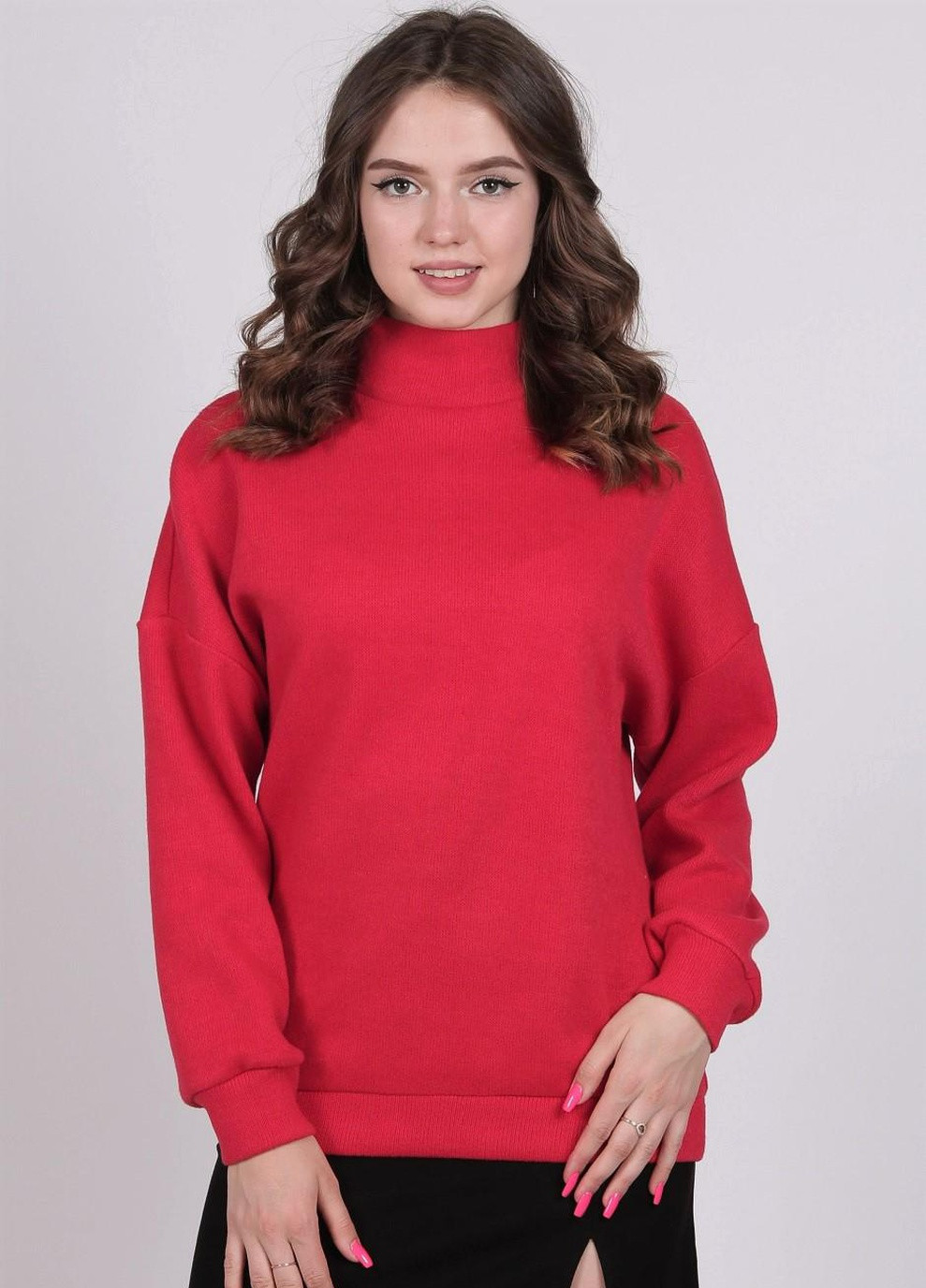 Червоний світшот жіночий 009 ангора в'язка червоний Актуаль (259036399)