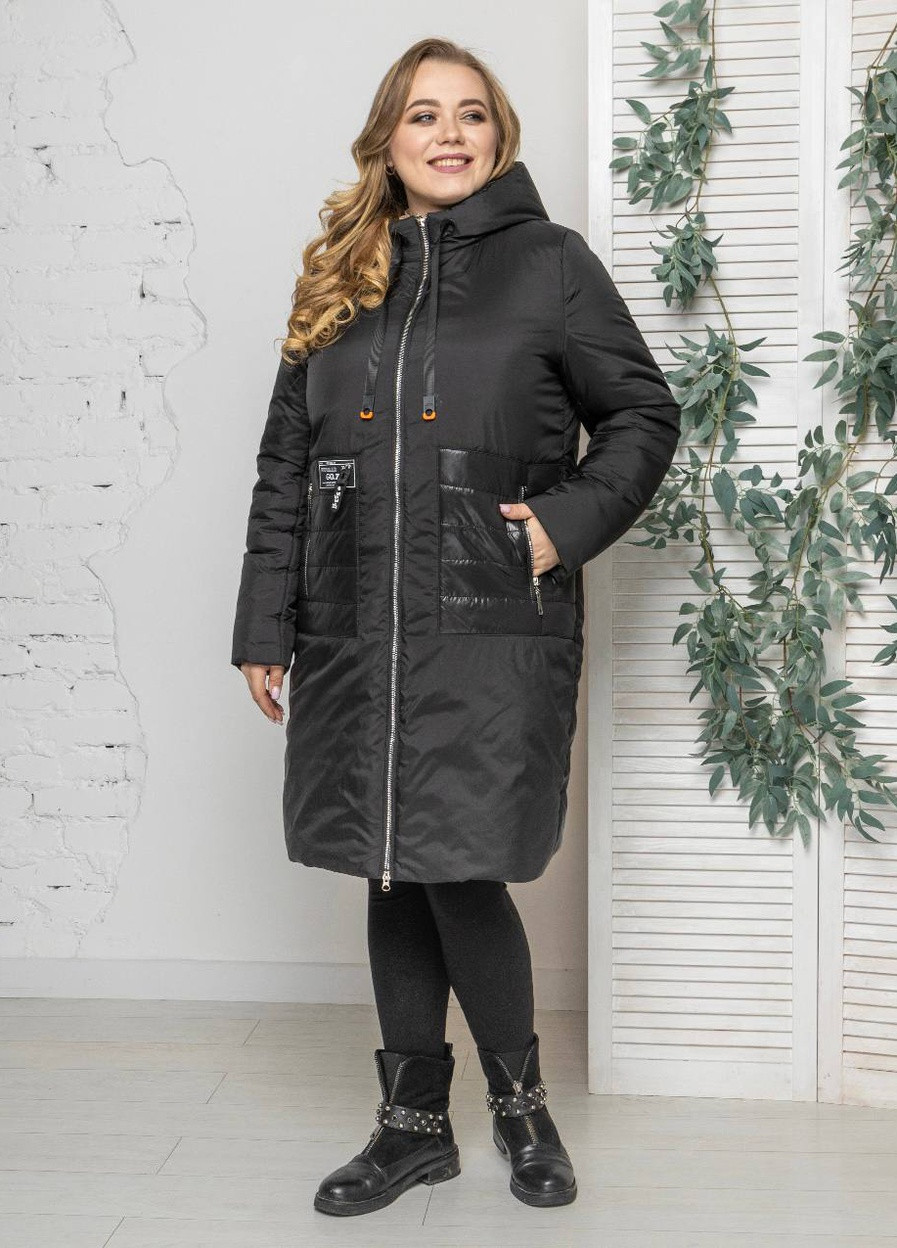 Чорна демісезонна жіночі куртки великих розмірів осінні SK
