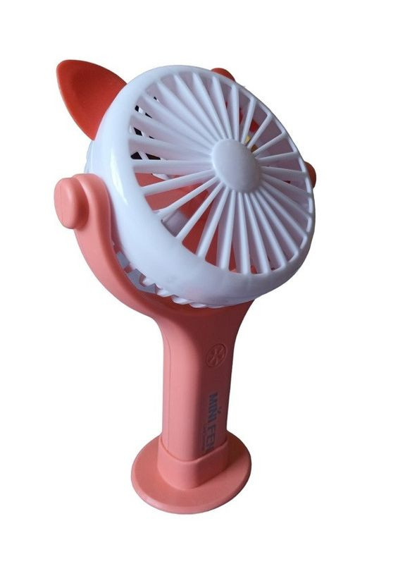Вентилятор ручний акумуляторний Mini Fan CS092-2 з вушками, підставкою, підсвічуванням та USB-зарядкою Помаранчевий No Brand (260264665)