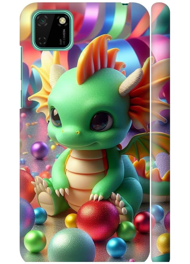 3D пластиковый матовый чехол 'Веселый дракончик' для Endorphone Huawei Y5p (275462642)