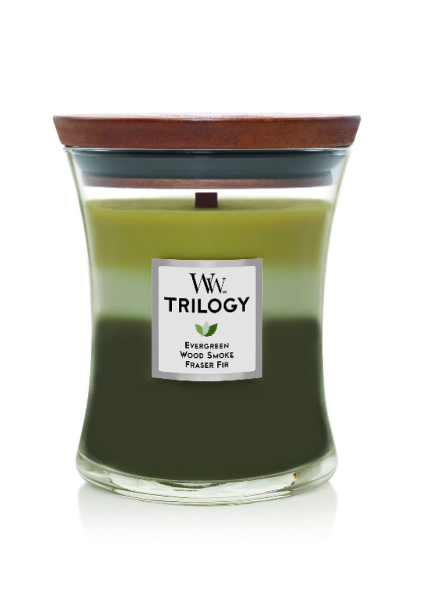 Ароматична свічка з тришаровим ароматом Medium Trilogy Mountain Trail WoodWick (268133718)