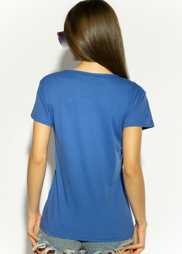 Бесцветная летняя футболка женская базовая (электрик) Time of Style