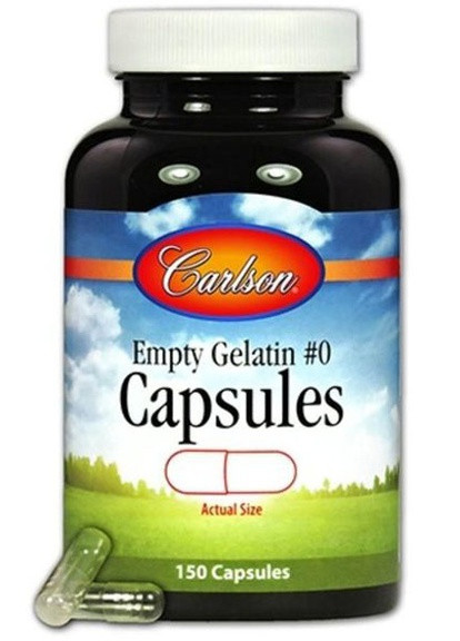 Empty Gelatin #0 Capsules 150 Caps CAR-09420 Carlson Labs (257252449)