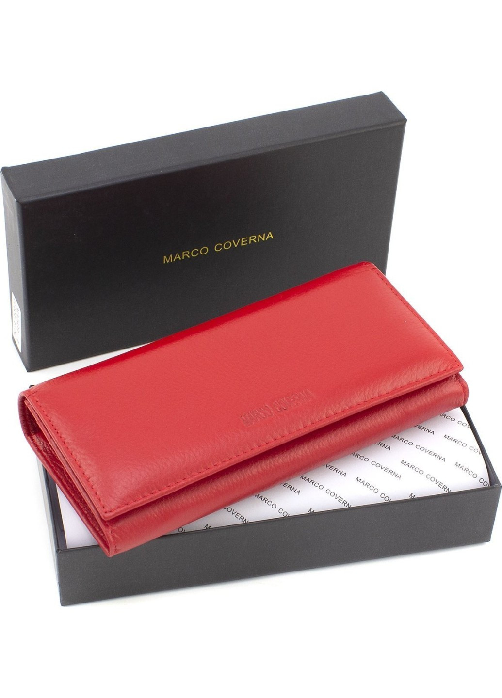 Жіночий гаманець на магнітах шкіряний під багато купюр 18,5х9 MA501-1-Red(17132) червоний Marco Coverna (259752473)