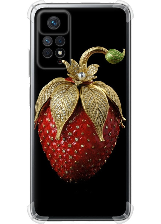 Силіконовий протиударний с посиленими кутами чохол 'Полуниця v3' для Endorphone Xiaomi Redmi Note 12 Pro (259319892)