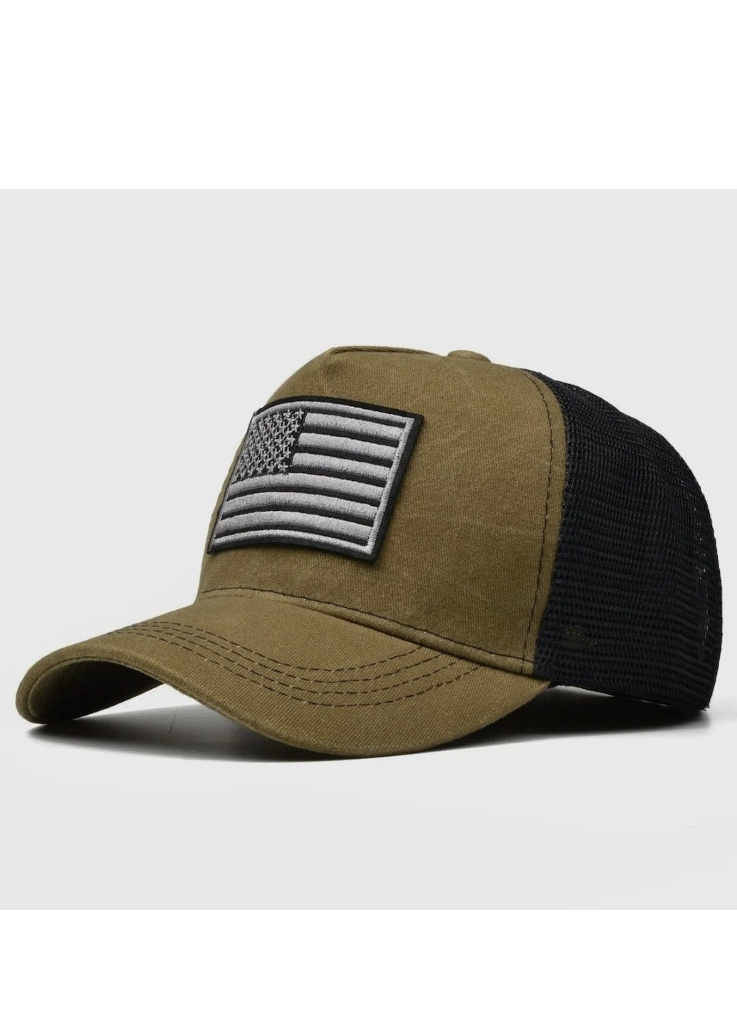 Кепка прапор America, USA (Америка, США) з сіточкою Зелений Унісекс WUKE One size Brand Тракер (258388089)