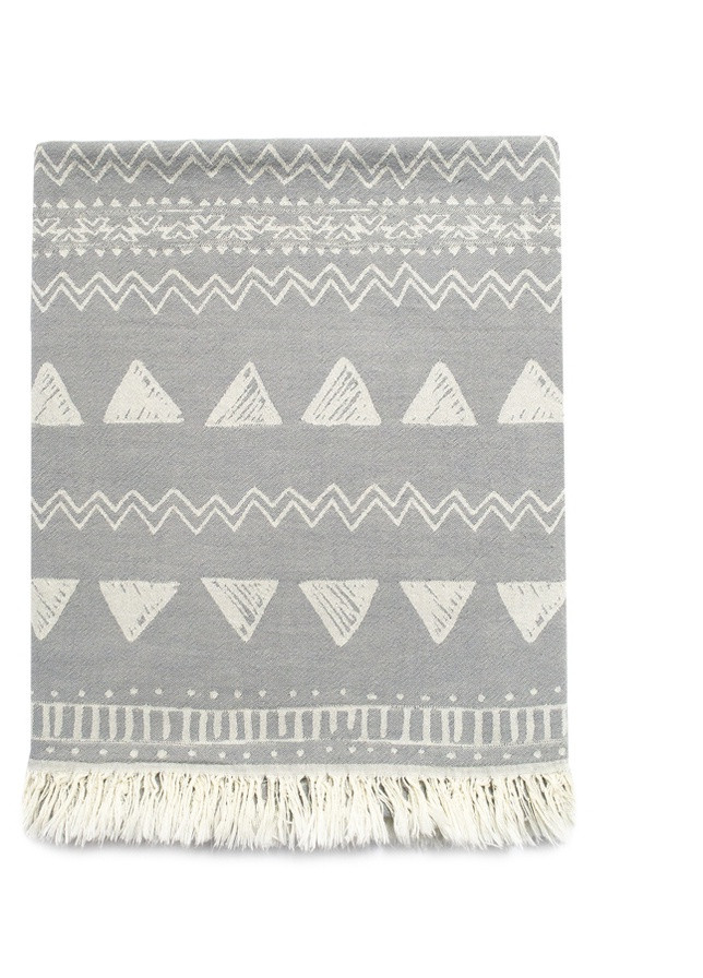 Barine полотенце pestemal - chalkboard 95*165 grey серый орнамент серый производство - Турция
