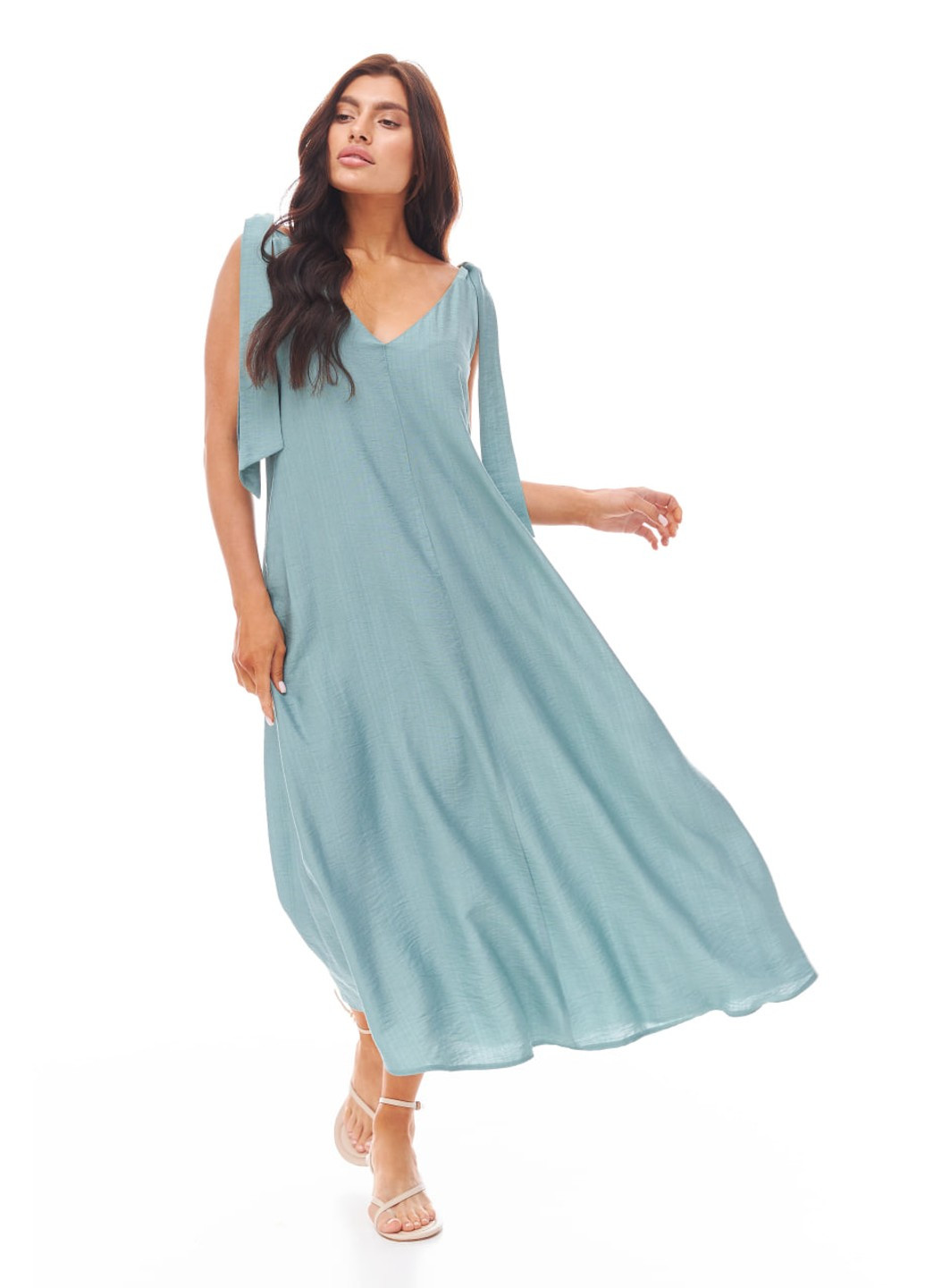 Світло-бірюзова довга сукня з регульованими бретельками. колір пастельно-бірюзовий Oona