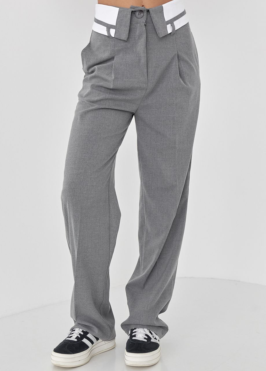 Женские брюки-палаццо со стрелками - серый Lurex (262810535)