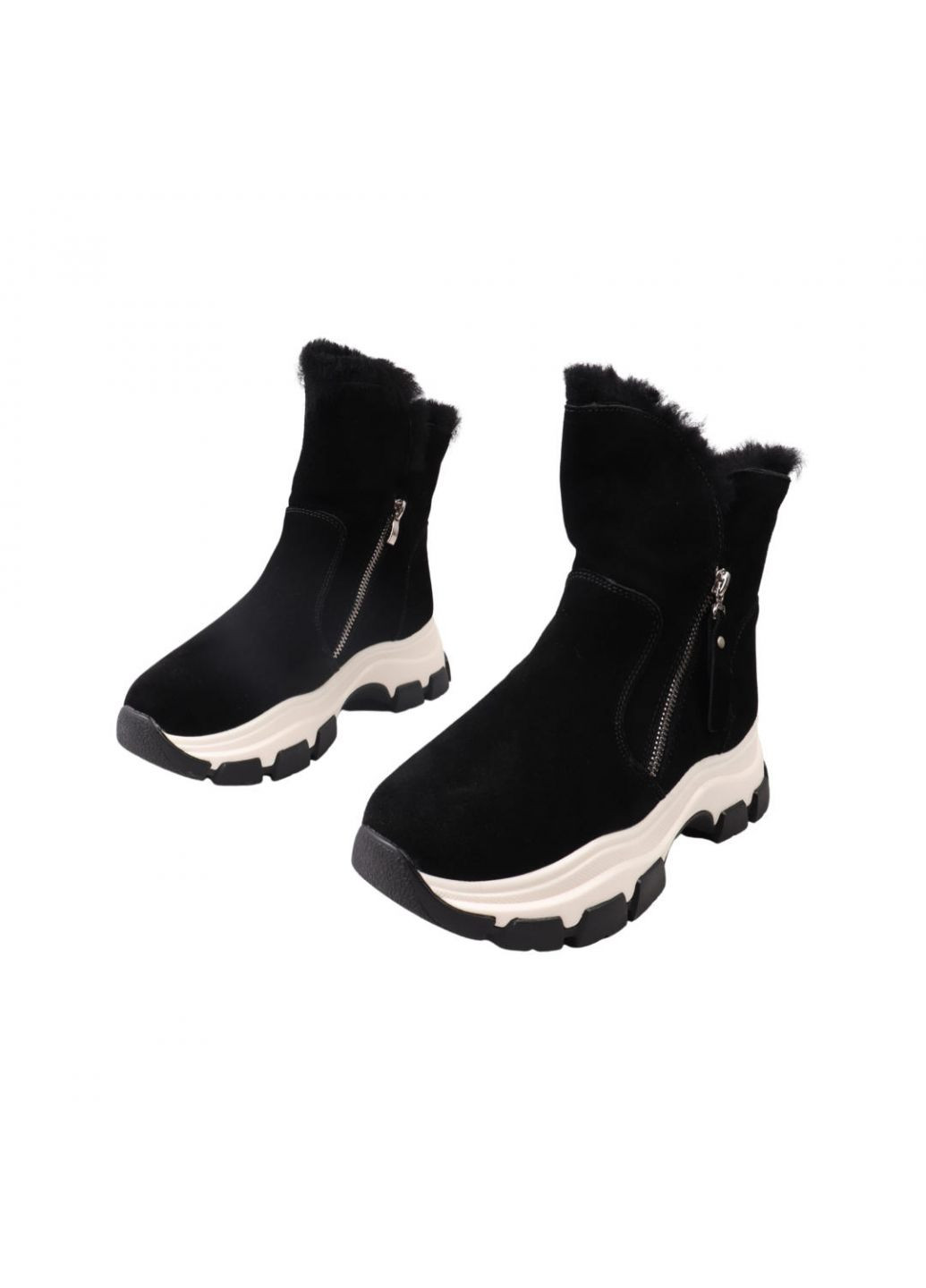 ботинки женские черные натуральная замша Vikonty