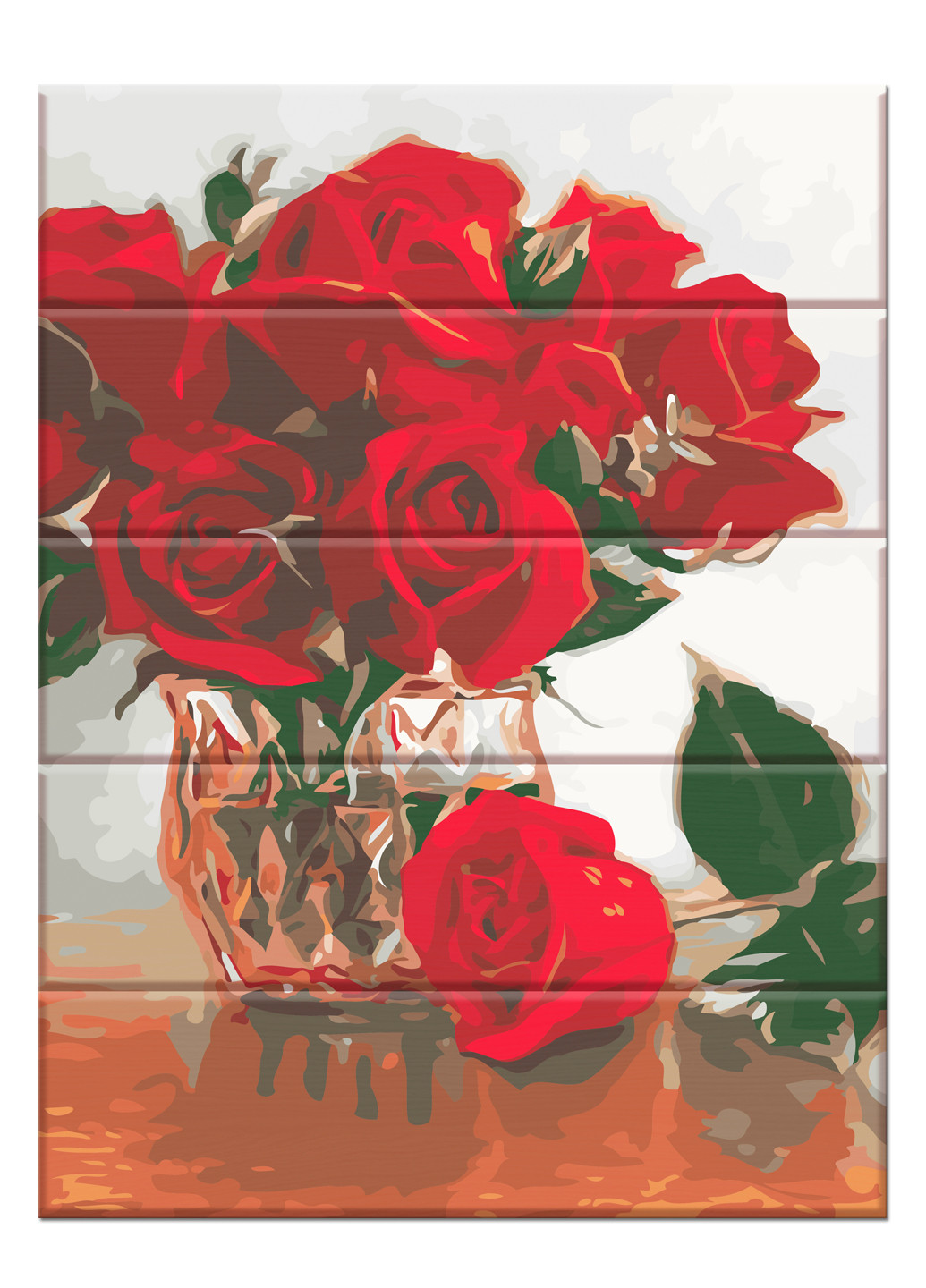 Картина за номерами на дереві "Червоні троянди" 30*40 см ArtStory (259639880)