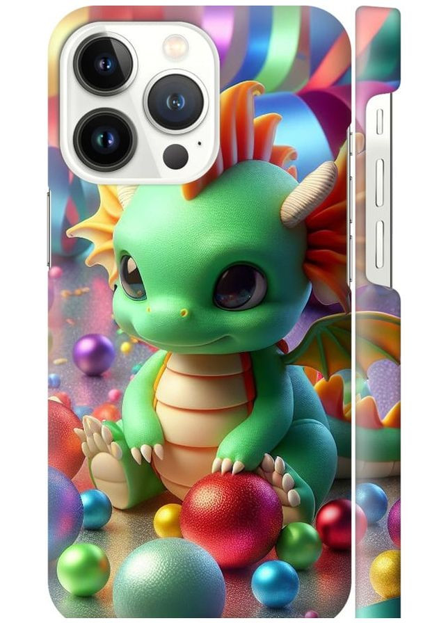 3D пластиковий матовий чохол 'Веселий дракончик' для Endorphone Apple iPhone 13 Pro (275460529)