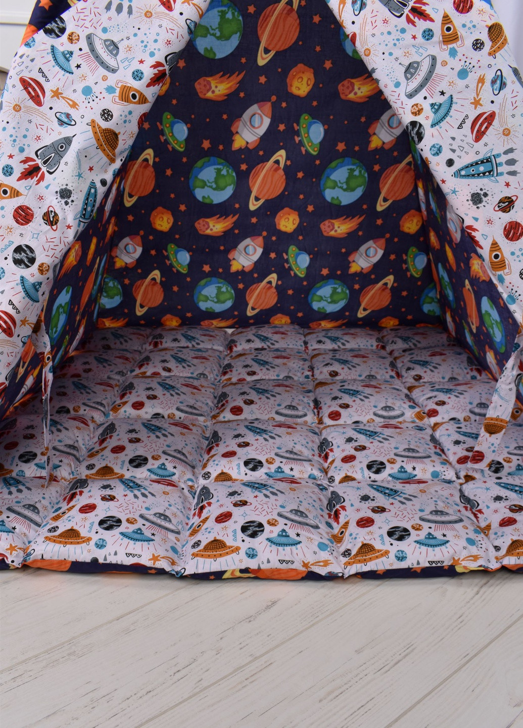 Вигвам c Планетами космос детская палатка домик с матрасиком и подушкой 110*110*180 см подвеска месяц в подарок Украина (256947868)