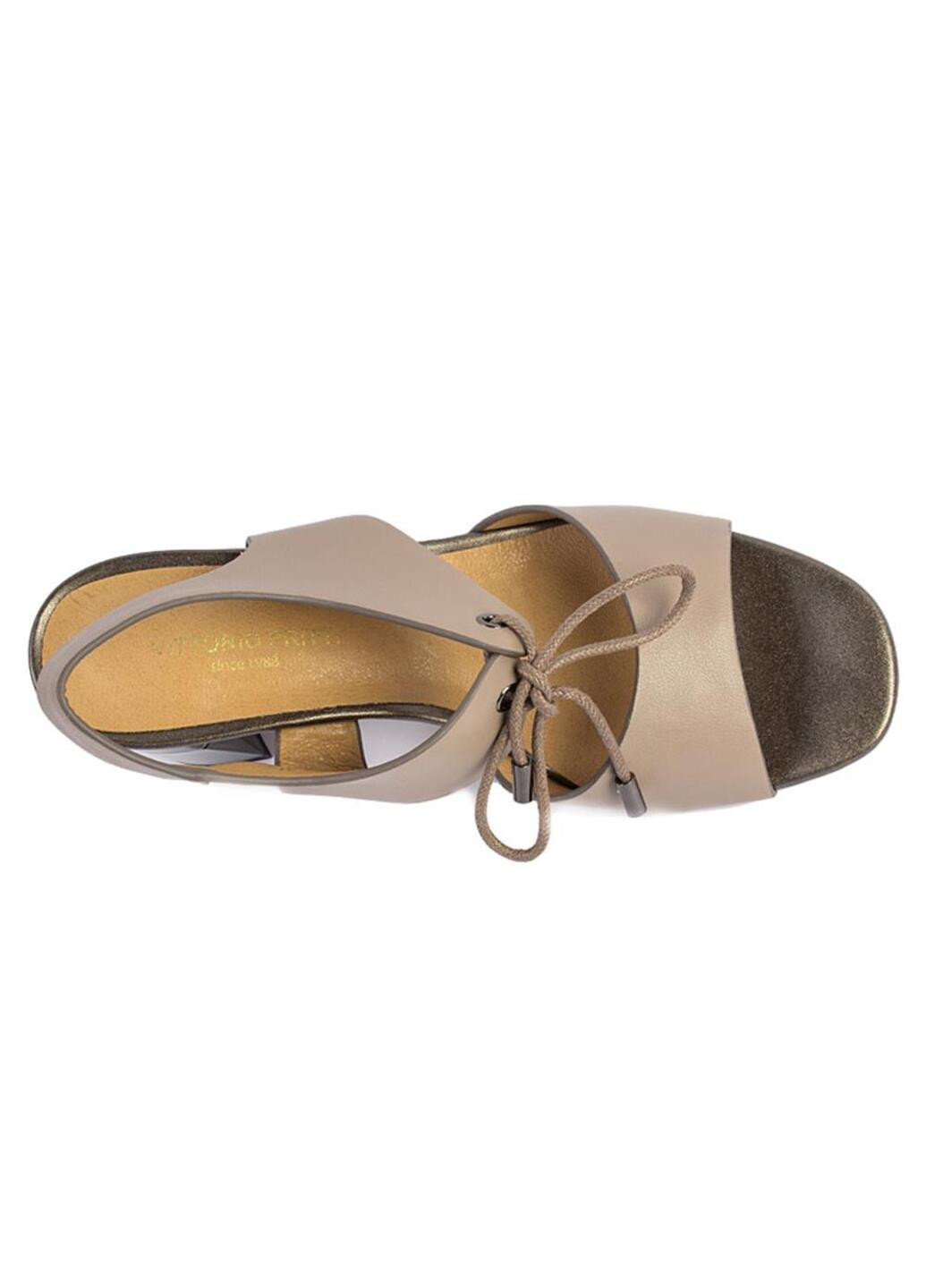Бежевые босоножки женские бренда 8300259_(2) Vittorio Pritti на шнурках