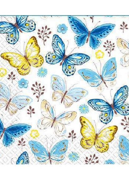Серветки паперові тришарові Метелики 18 шт. (N0200003) Марго (265628907)