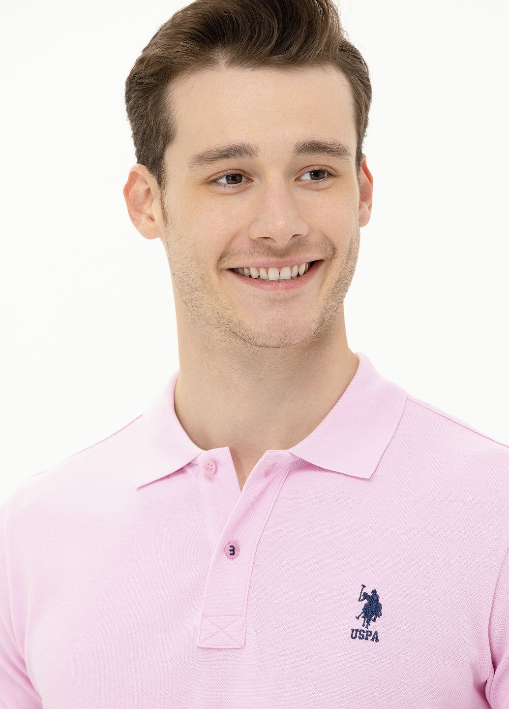 Светло-розовая футболка поло мужское U.S. Polo Assn.