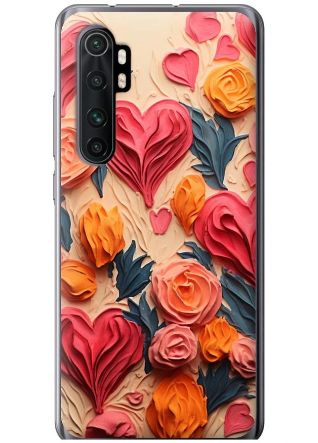 Силиконовый чехол 'Сердечки 3' для Endorphone Xiaomi Mi Note 10 Lite (267232917)